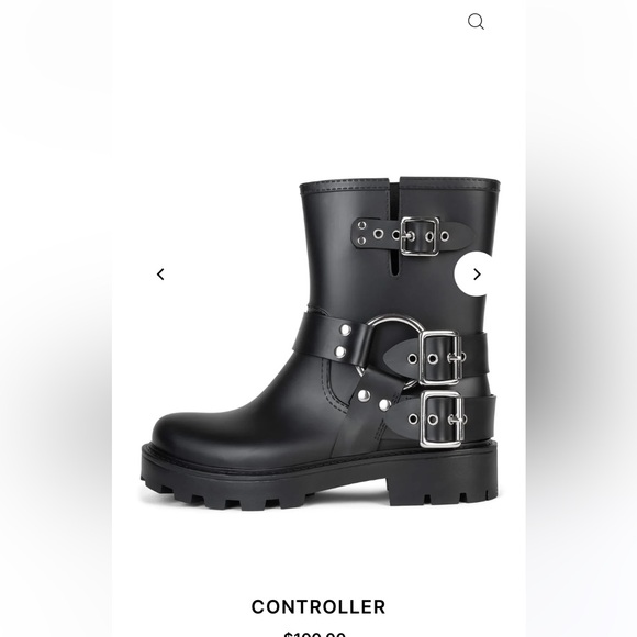 Jeffrey Campbell Black moto rubber boot NEW - Picture 10 of 10